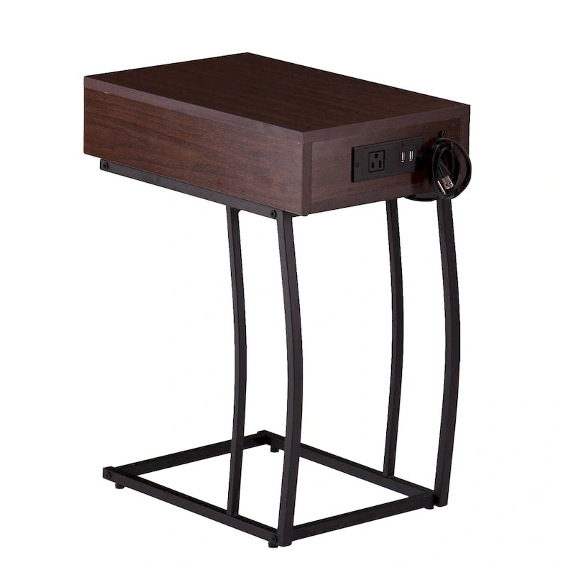Table d'appoint Liatris avec prises électriques et ports USB