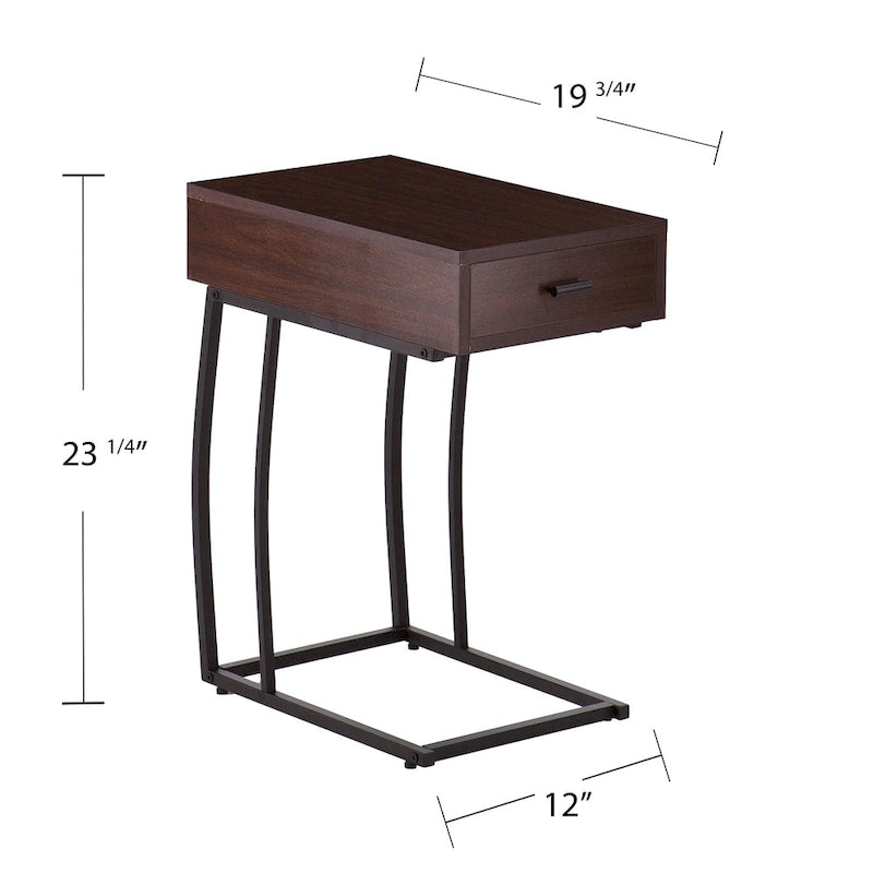 Table d'appoint Liatris avec prises électriques et ports USB