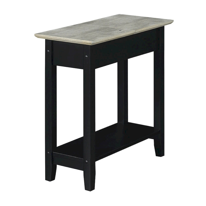 Table d'appoint American Heritage Flip Top avec station de charge et étagère