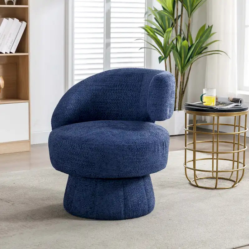 Fauteuils pivotants à 360° en tissu bouclé, avec assise large et rembourrée