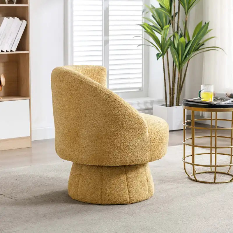 Fauteuils pivotants à 360° en tissu bouclé, avec assise large et rembourrée
