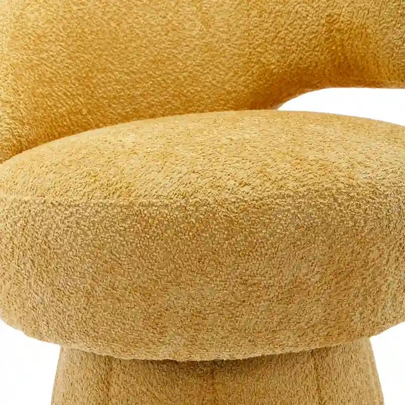 Fauteuils pivotants à 360° en tissu bouclé, avec assise large et rembourrée