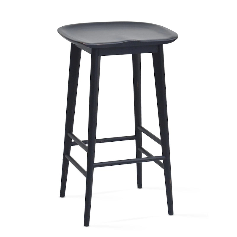Tabouret de comptoir sans dossier en acacia massif Hendry - Tabouret de comptoir