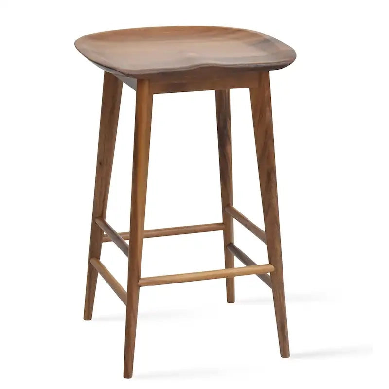 Tabouret de comptoir sans dossier en acacia massif Hendry - Tabouret de comptoir
