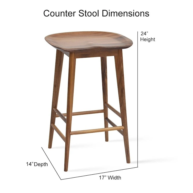 Tabouret de comptoir sans dossier en acacia massif Hendry - Tabouret de comptoir