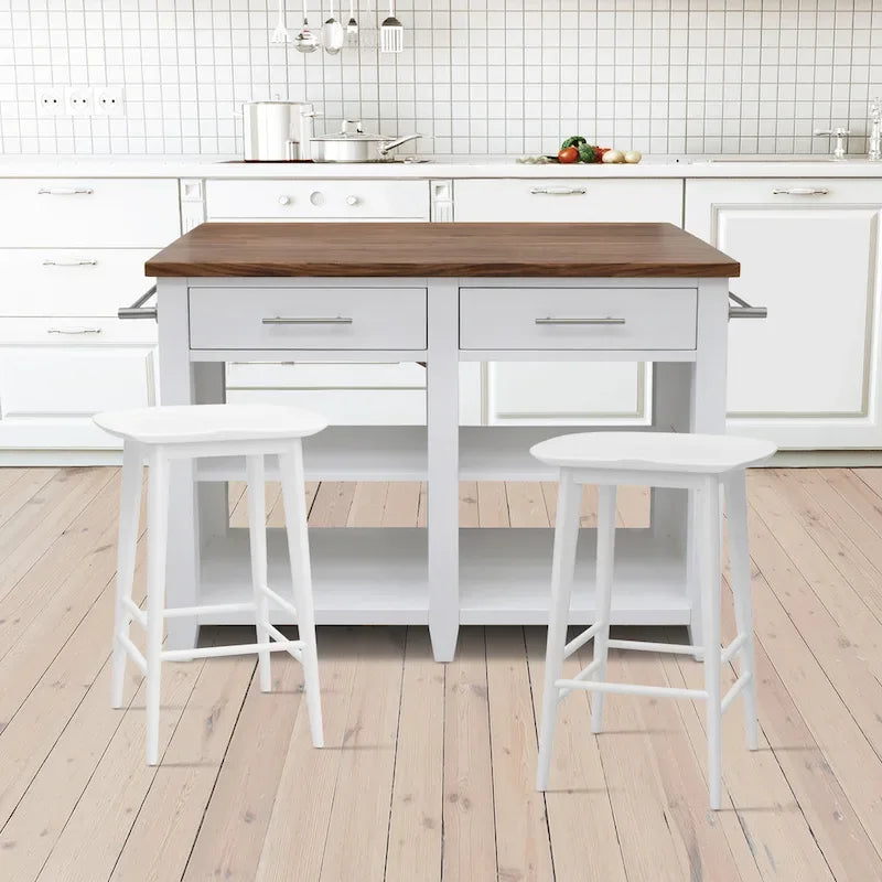 Tabouret de comptoir sans dossier en acacia massif Hendry - Tabouret de comptoir