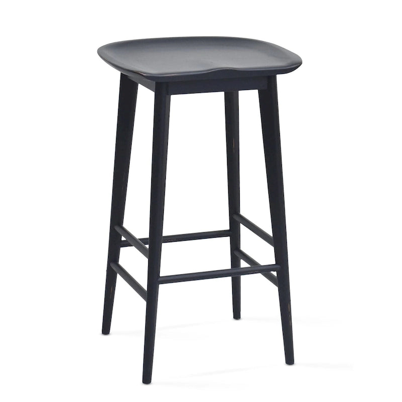 Tabouret de comptoir sans dossier en acacia massif Hendry - Tabouret de comptoir