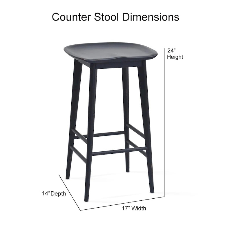Tabouret de comptoir sans dossier en acacia massif Hendry - Tabouret de comptoir