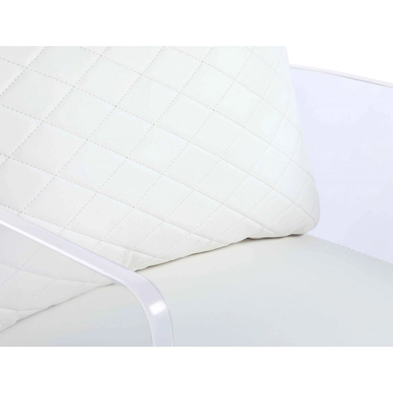 Tabouret de comptoir haut Somette en acrylique avec revêtement en peluche blanche - N/A