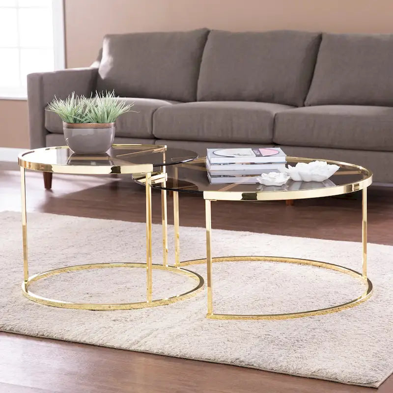  Marlei Modern 2-Piece Nesting Coffee Table