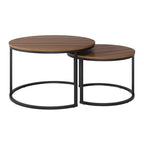 Table basse gigogne ronde, marron