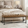 Banc rembourré en cuir véritable Eberhard Modern 50.5 avec pieds en métal par