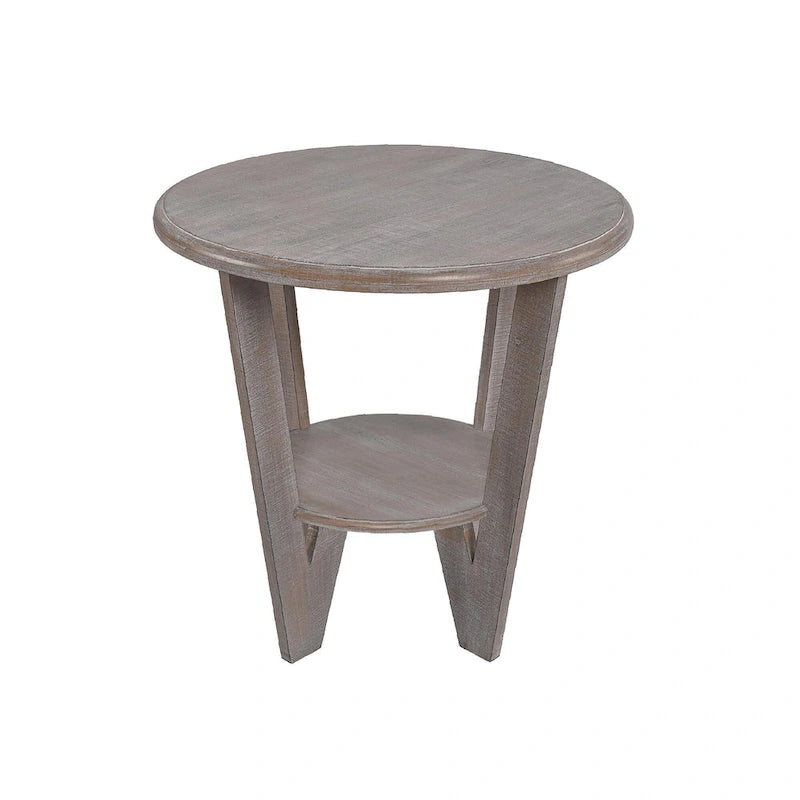 COZAYH Lot de 2 tables d'appoint rustiques de style ferme avec étagère de rangement, table d'appoint de style campagne française, finition gris vintage