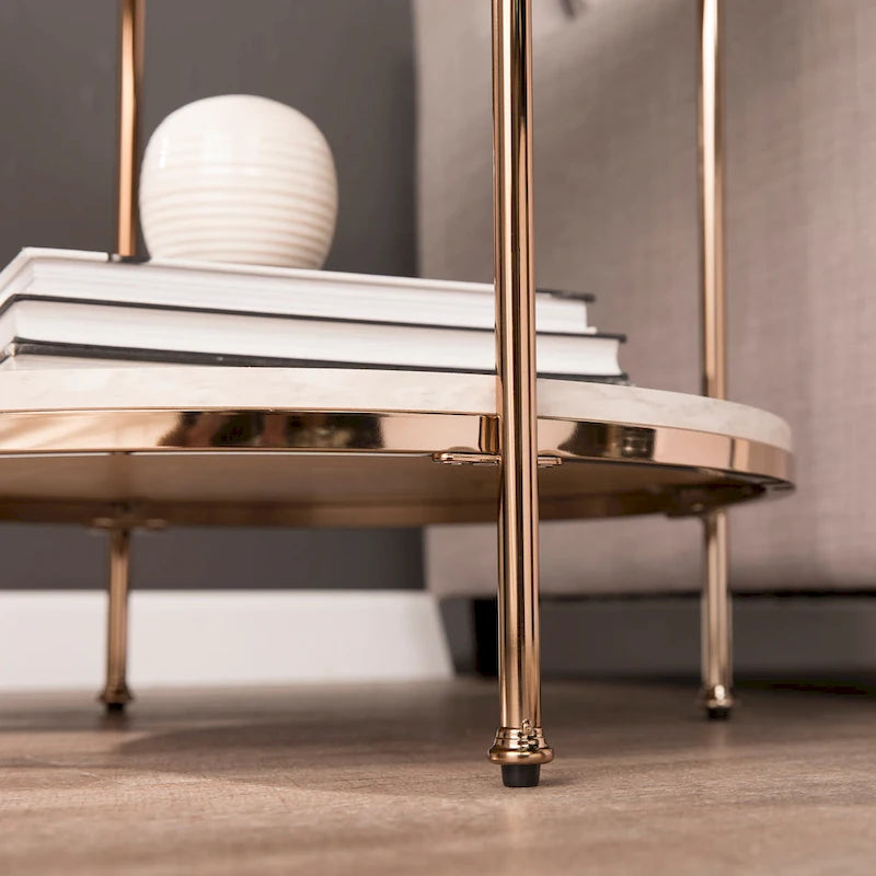 Table d'appoint ronde en faux marbre Henderson