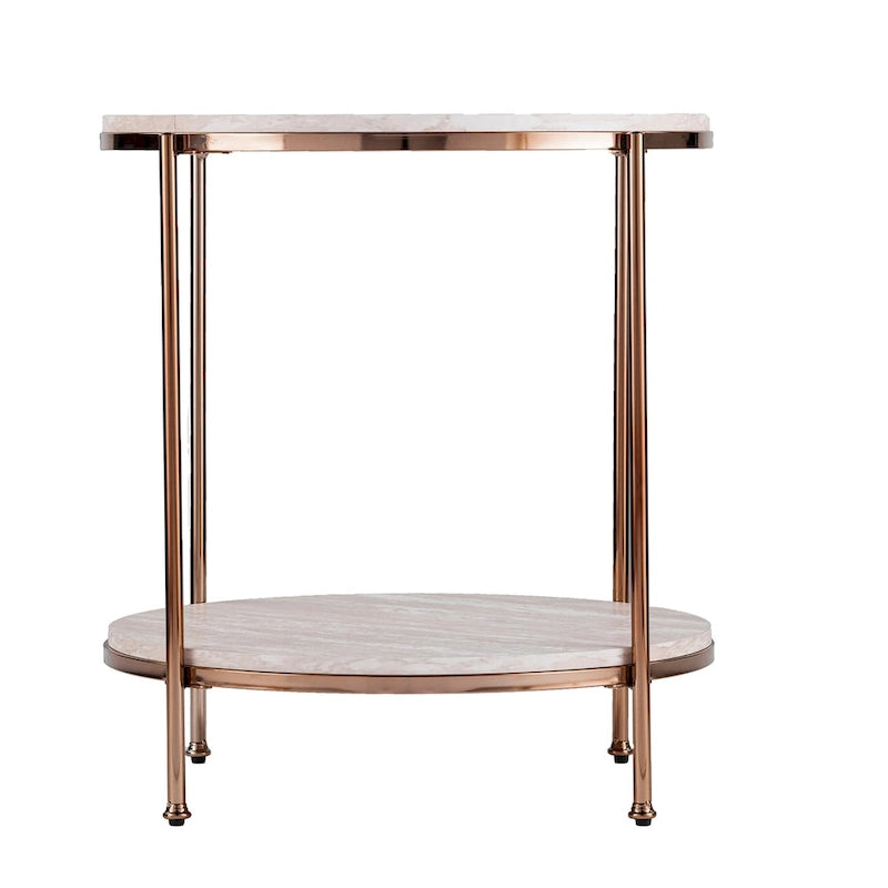 Table d'appoint ronde en faux marbre Henderson