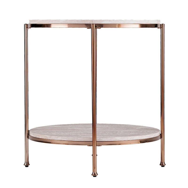 Table d'appoint ronde en faux marbre Henderson