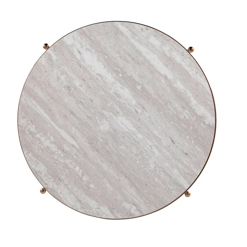 Table d'appoint ronde en faux marbre Henderson
