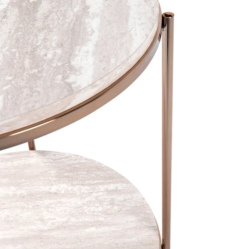 Table d'appoint ronde en faux marbre Henderson