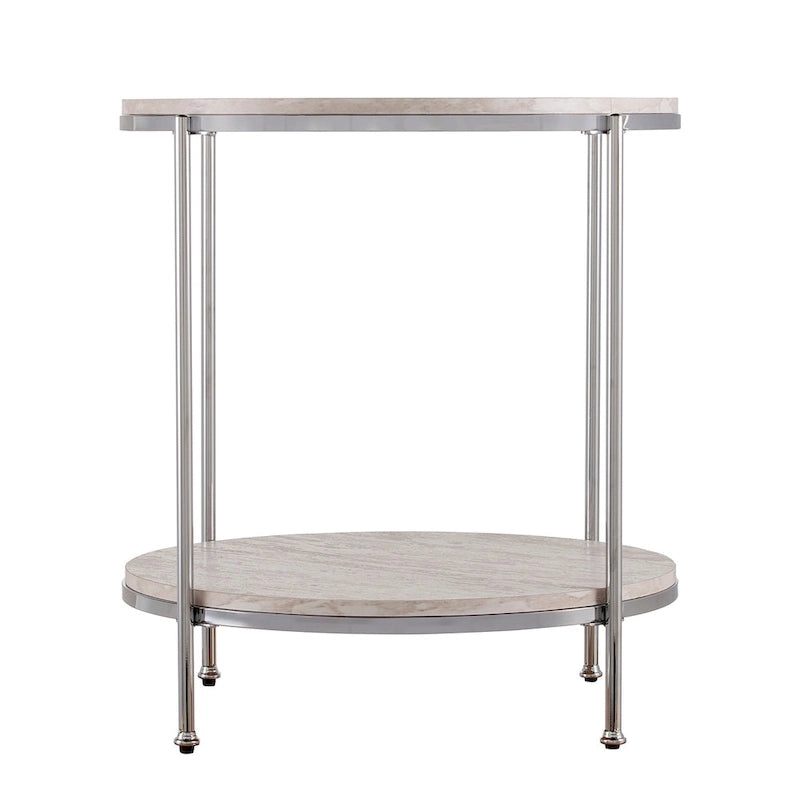 Table d'appoint ronde en faux marbre Henderson