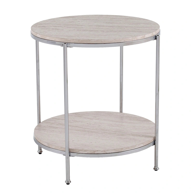 Table d'appoint ronde en faux marbre Henderson