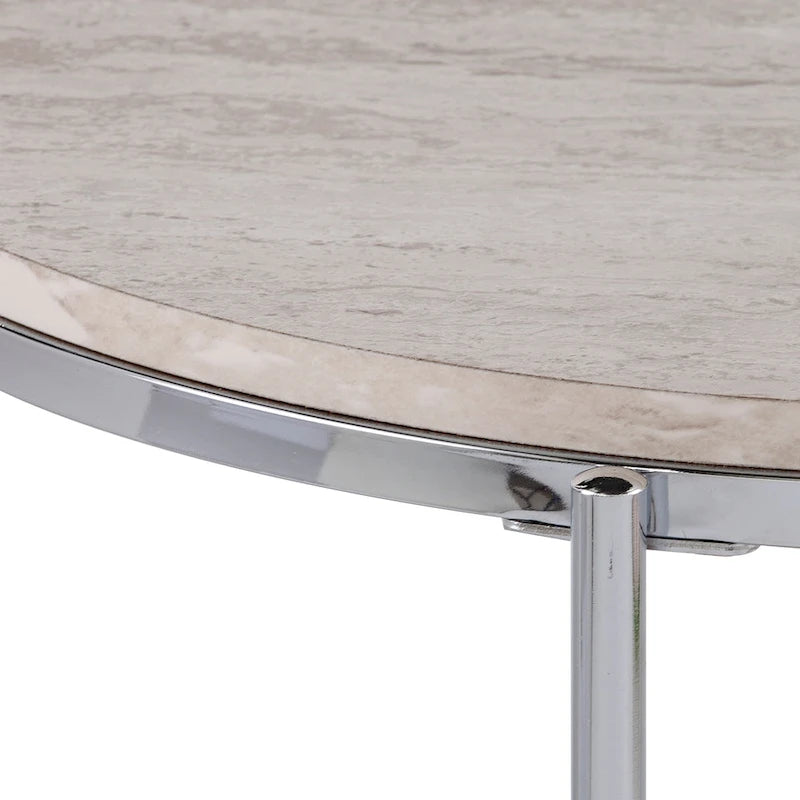 Table d'appoint ronde en faux marbre Henderson