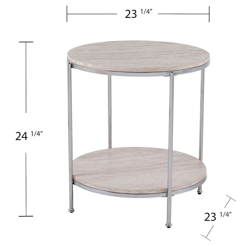 Table d'appoint ronde en faux marbre Henderson