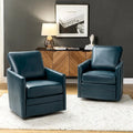 Fauteuil baquet pivotant Terrance en similicuir avec base en métal, lot de 2