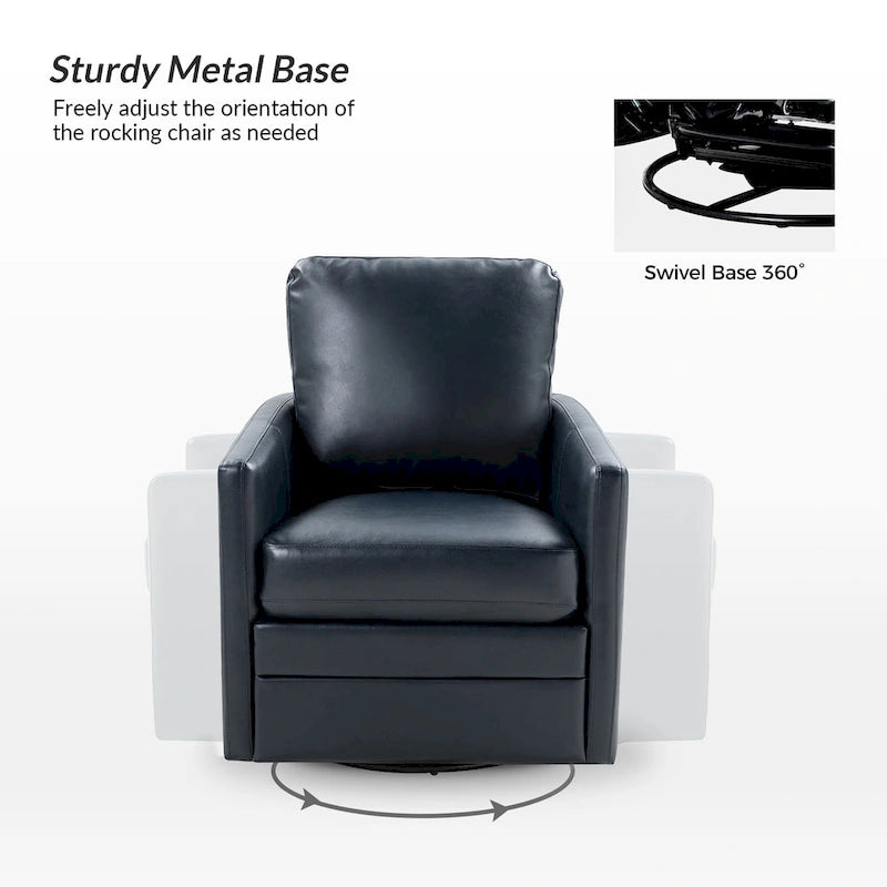 Fauteuil baquet pivotant Terrance en similicuir avec base en métal, lot de 2
