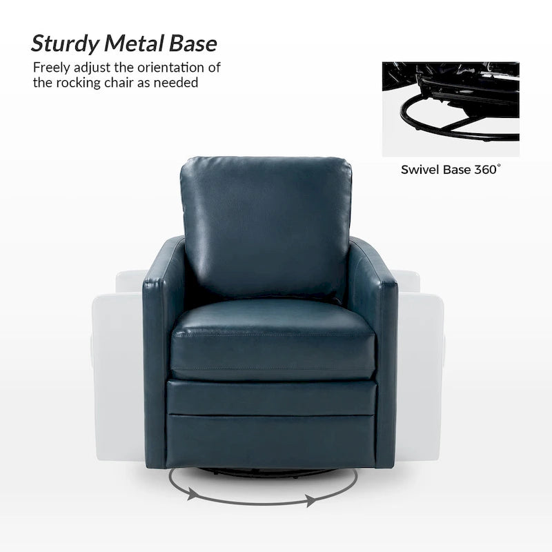 Fauteuil baquet pivotant Terrance en similicuir avec base en métal, lot de 2