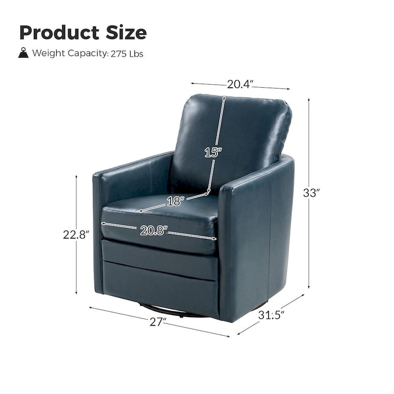 Fauteuil baquet pivotant Terrance en similicuir avec base en métal, lot de 2