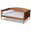 Lit de repos Veles, en bois de noyer cendré, de style Mid-Century Modern, taille double.