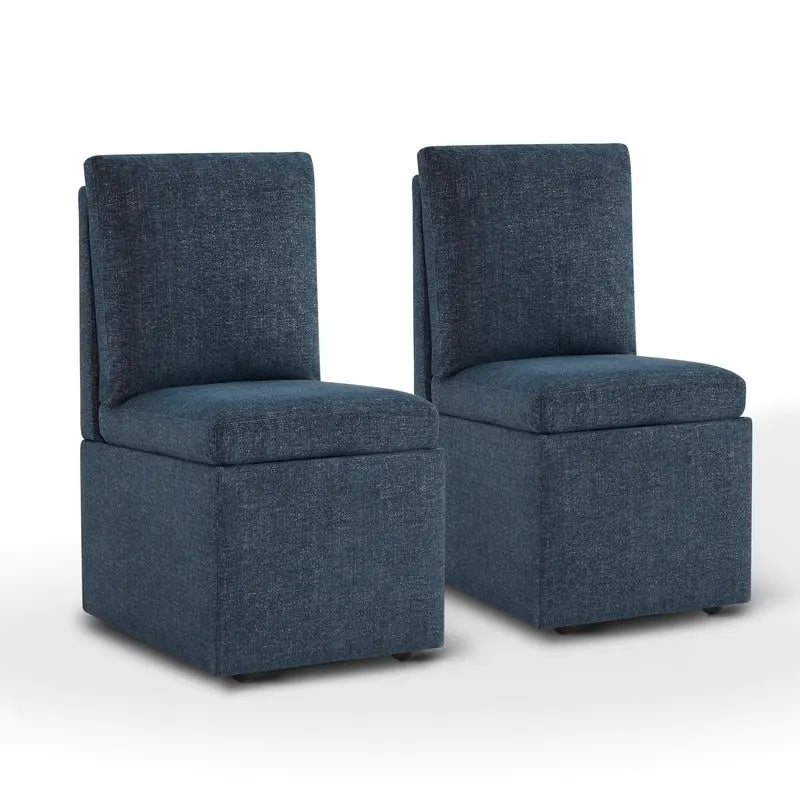 Chaise de salle à manger Nathan avec roulettes et rangement, lot de 2 - S.O.
