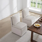 Chaise de salle à manger Nathan avec roulettes et rangement, lot de 2 - S.O.