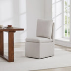 Chaise de salle à manger Nathan avec roulettes et rangement, lot de 2 - S.O.