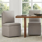 Chaise de salle à manger Nathan avec roulettes et rangement, lot de 2 - S.O.
