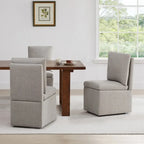 Chaise de salle à manger Nathan avec roulettes et rangement, lot de 2 - S.O.
