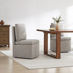 Chaise de salle à manger Nathan avec roulettes et rangement, lot de 2 - S.O.