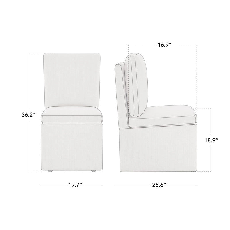Chaise de salle à manger Nathan avec roulettes et rangement, lot de 2 - S.O.