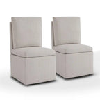 Chaise de salle à manger Nathan avec roulettes et rangement, lot de 2 - S.O.