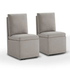 Chaise de salle à manger Nathan avec roulettes et rangement, lot de 2 - S.O.