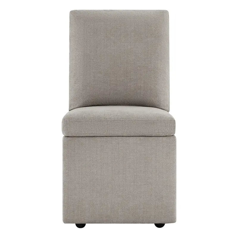 Chaise de salle à manger Nathan avec roulettes et rangement, lot de 2 - S.O.
