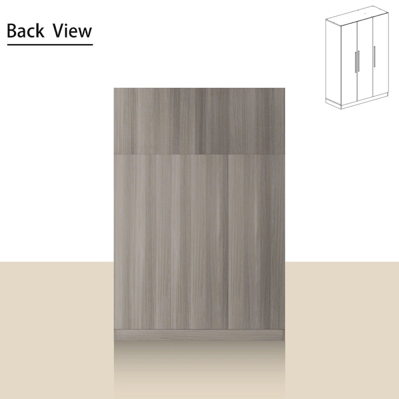 70. H x 47.2 W Armoire-penderie à trois portes en blanc Clo
