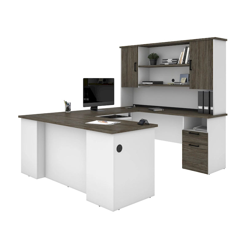 Bureau de direction en U ou en L Bestar Norma de 71 po avec huche