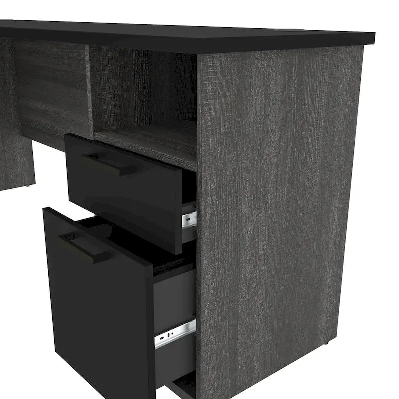 Bureau de direction en U ou en L Bestar Norma de 71 po avec huche