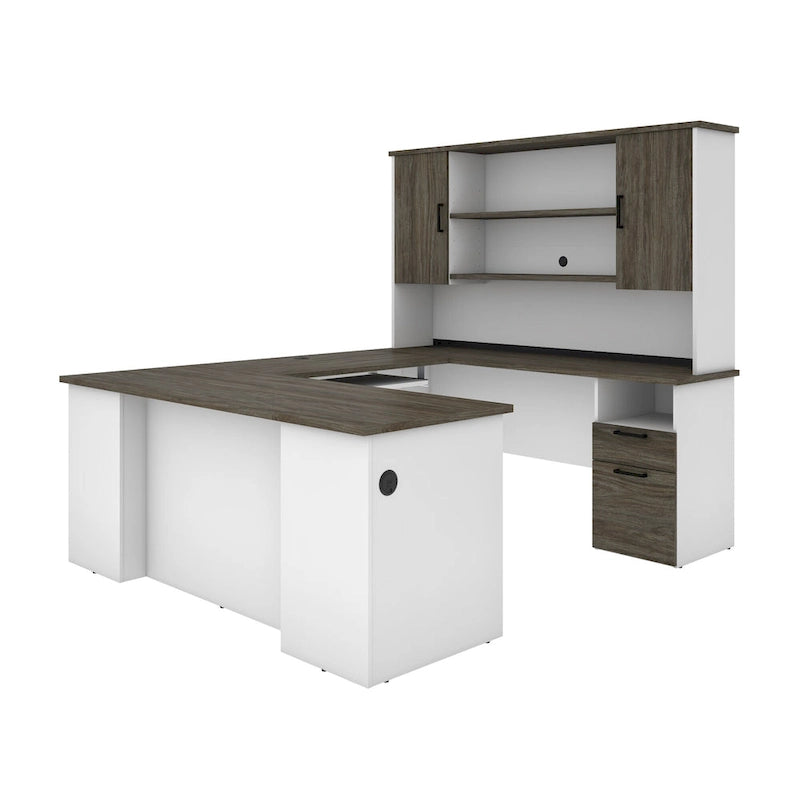 Bureau de direction en U ou en L Bestar Norma de 71 po avec huche