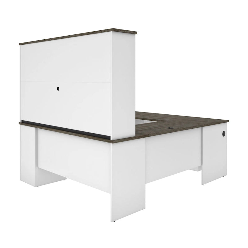 Bureau de direction en U ou en L Bestar Norma de 71 po avec huche