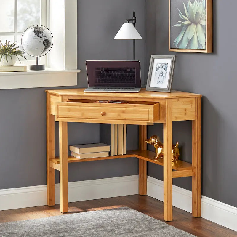 Bureau d'angle en bambou