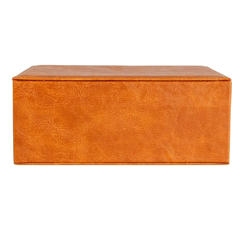 Boîte à bijoux Household Essentials en cuir vegan 2 couches avec fermoir - 23,6L x 18,5W x 9,6H