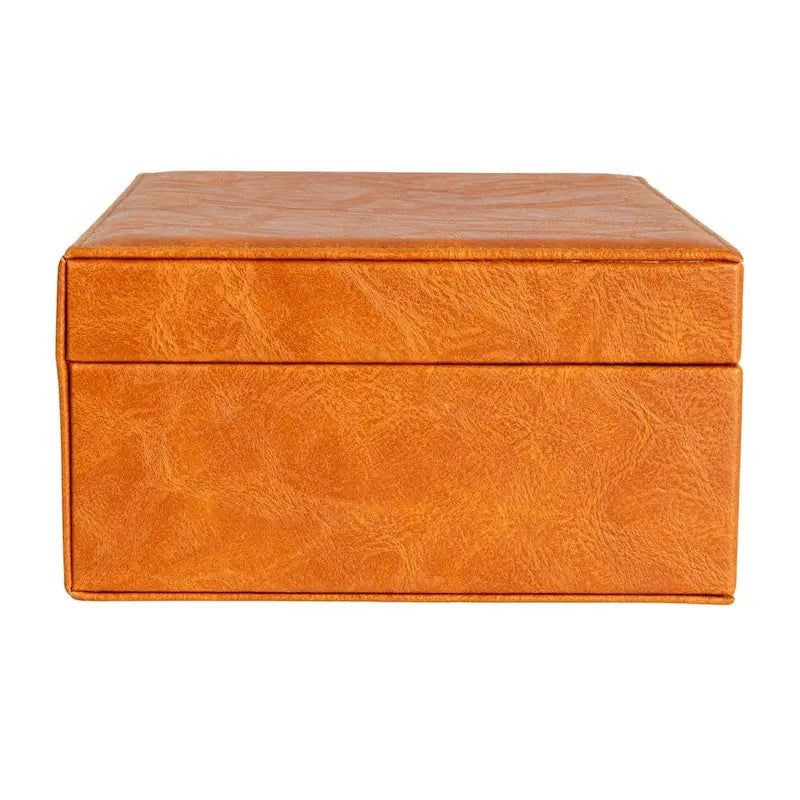 Boîte à bijoux Household Essentials en cuir vegan 2 couches avec fermoir - 23,6L x 18,5W x 9,6H