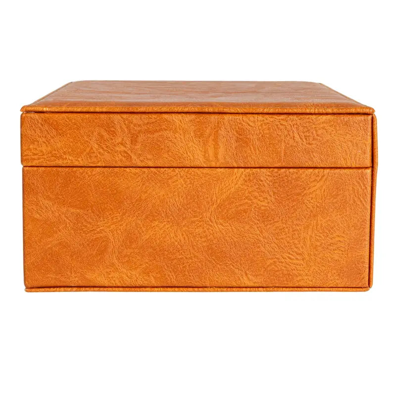 Boîte à bijoux Household Essentials en cuir vegan 2 couches avec fermoir - 23,6L x 18,5W x 9,6H